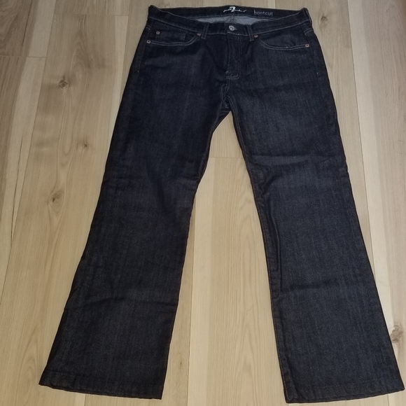 NWOT 7 For All Mankind Dark Navy Men's Bootcut Jeans - Picture 3 of 6